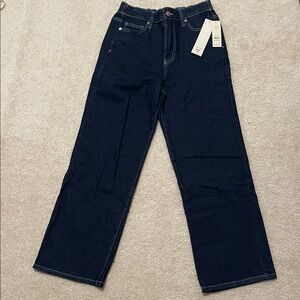 NWT No Boundaries dark wash elastic waist wide leg jeans Size Small (4-6)